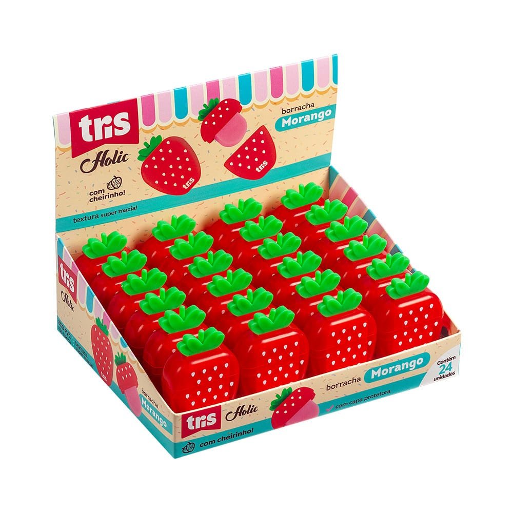 Borracha Morango com cheiro - Holic Docinhos – Unidade – Tris - Imagem 2