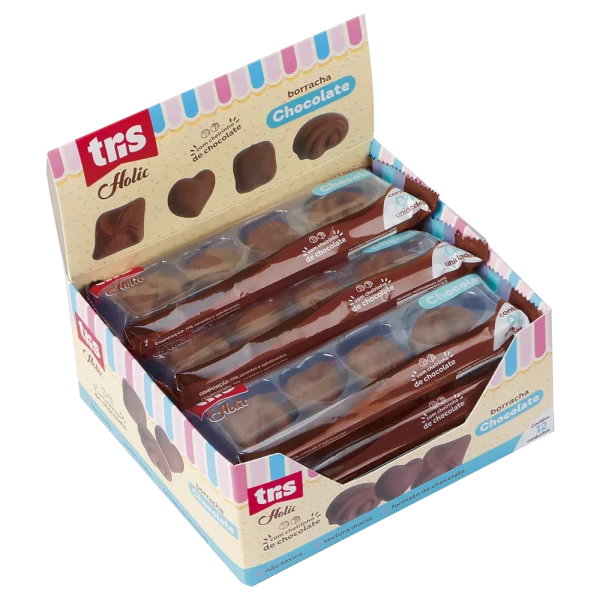 Borracha Chocolate Holic Docinhos com cheiro – Embalagem C/ 4 unidades – Tris - Imagem 2