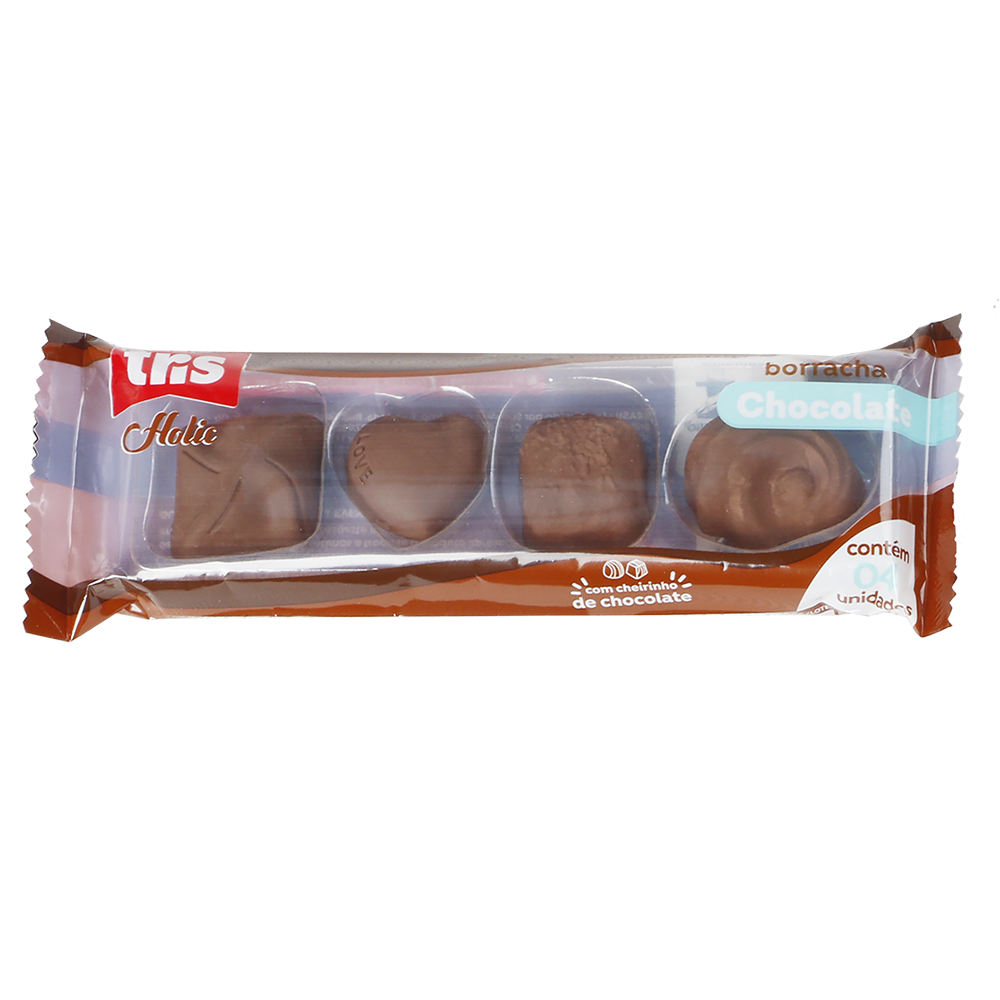 Borracha Chocolate Holic Docinhos com cheiro – Embalagem C/ 4 unidades – Tris - Imagem 3